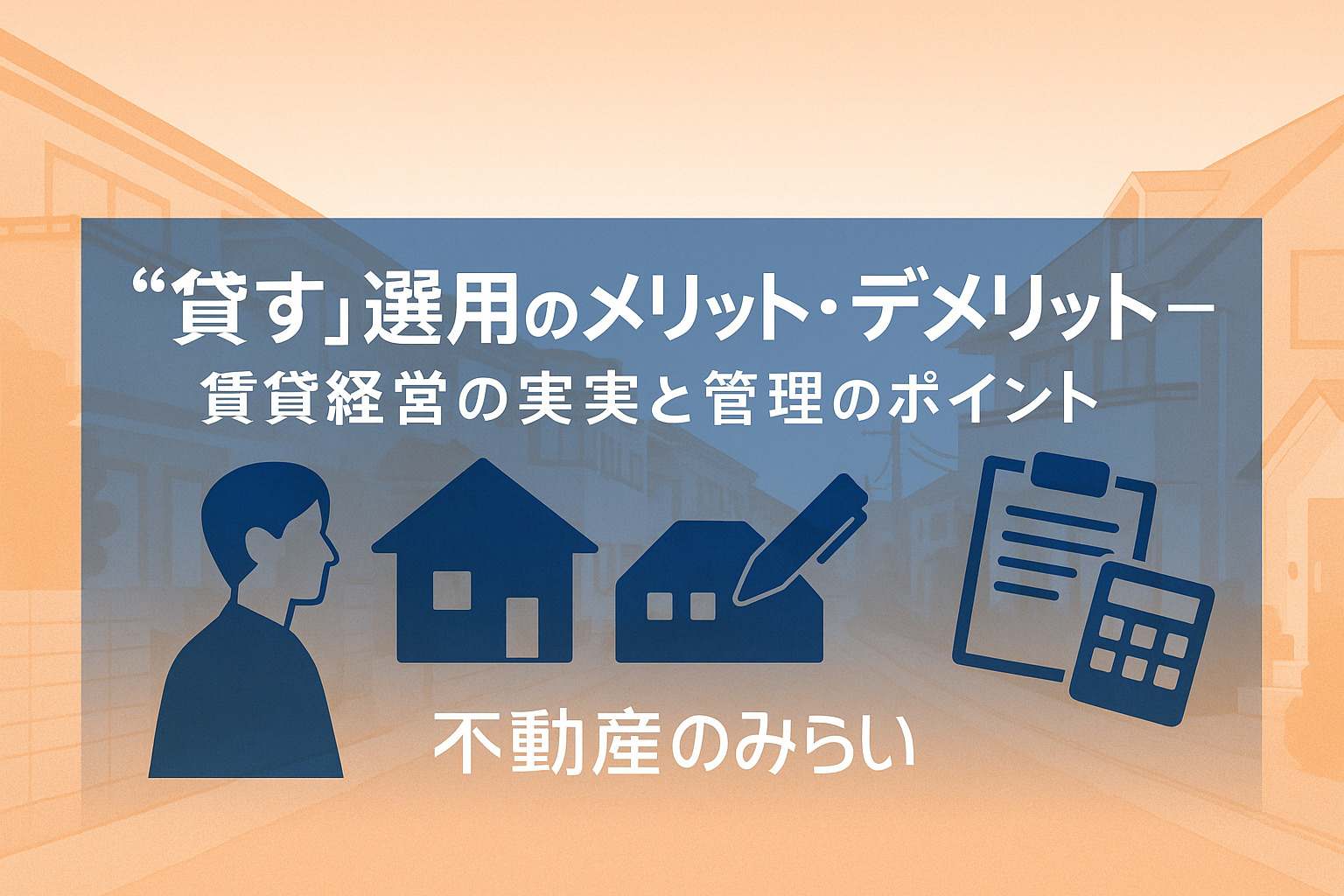 賃貸経営を選ぶ人のための家とマンションの街並みイメージ