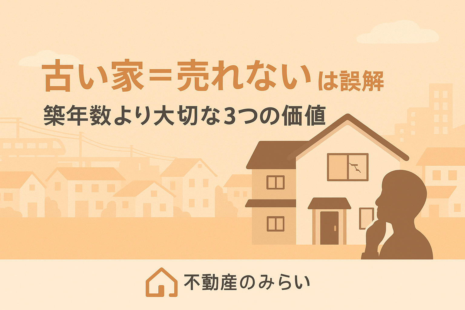 「古い家=売れない」は誤解であることを解説する不動産のみらいのブログ用イメージ