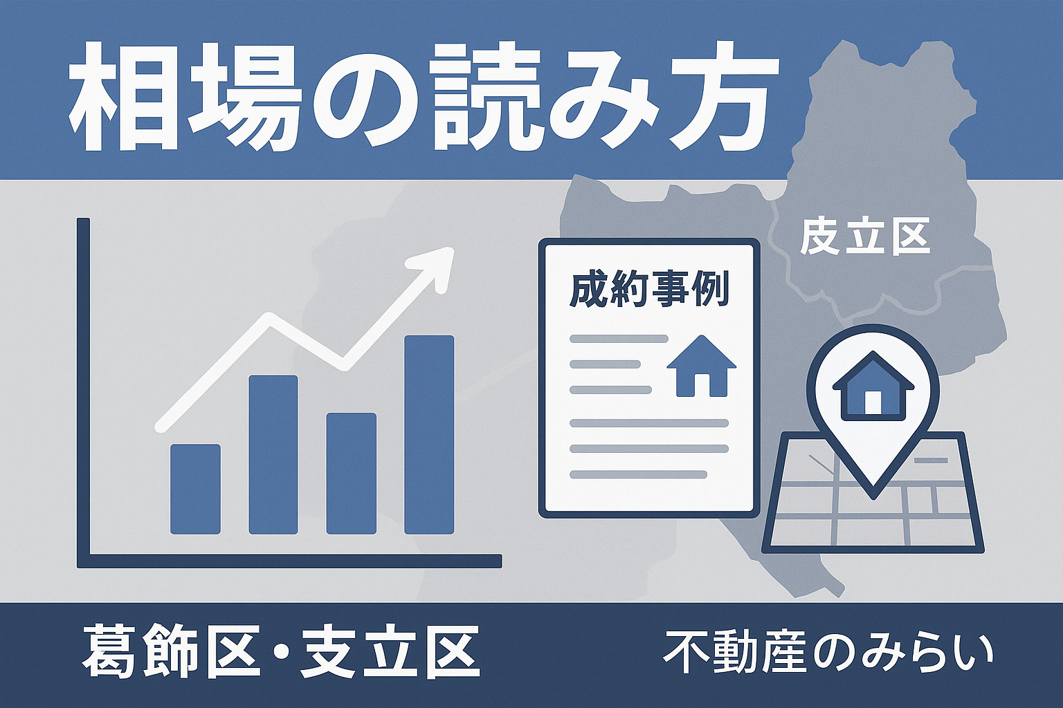 葛飾区・足立区の不動産相場の読み方を示したグラフのイメージ