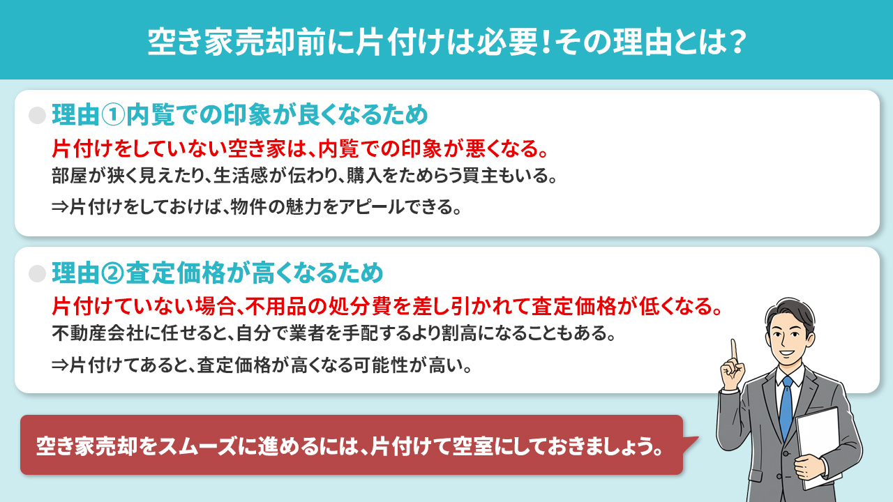 空き家売却前に片付けは必要!その理由とは?