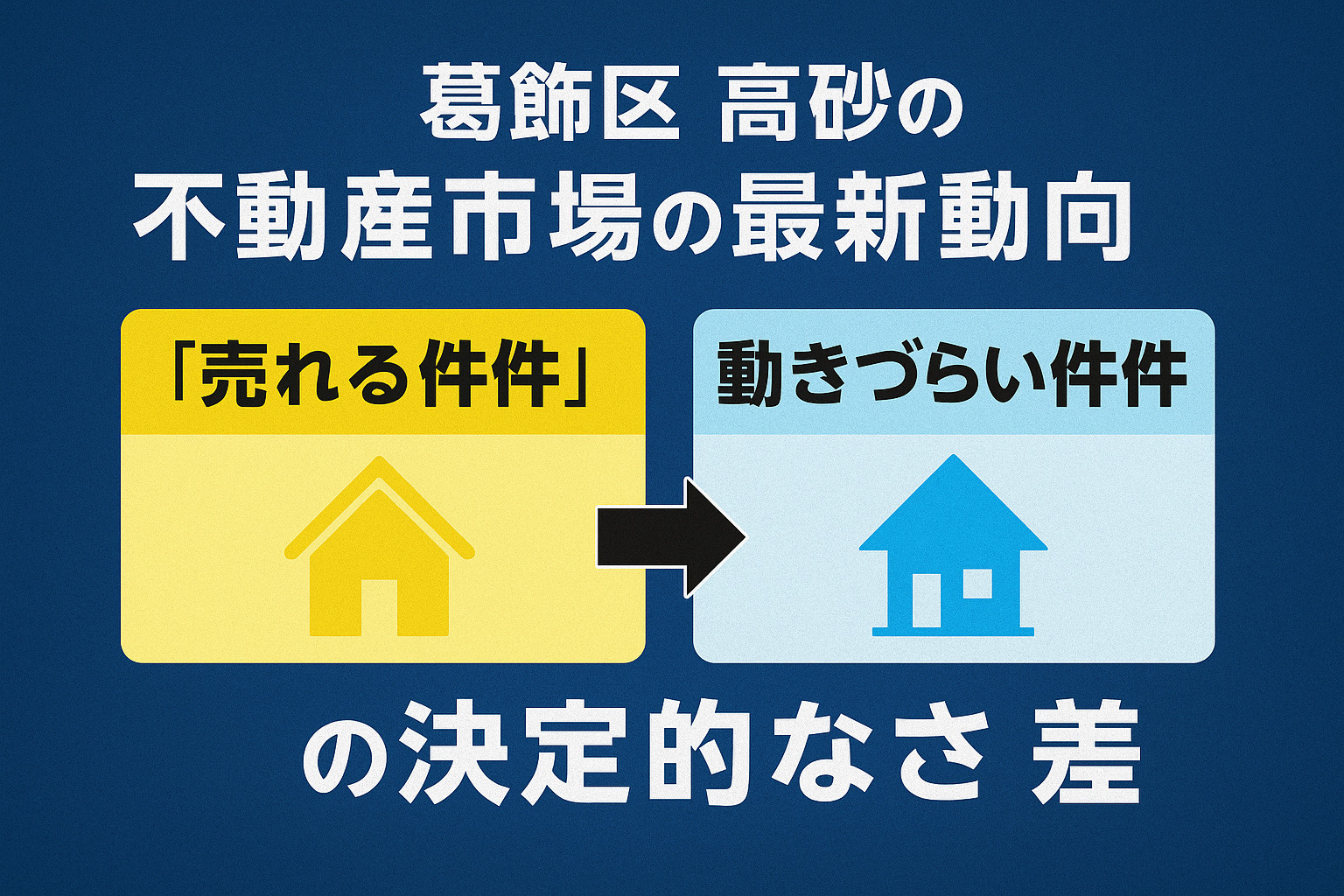 葛飾区高砂の不動産市場動向と売れる物件の特徴を示す図解