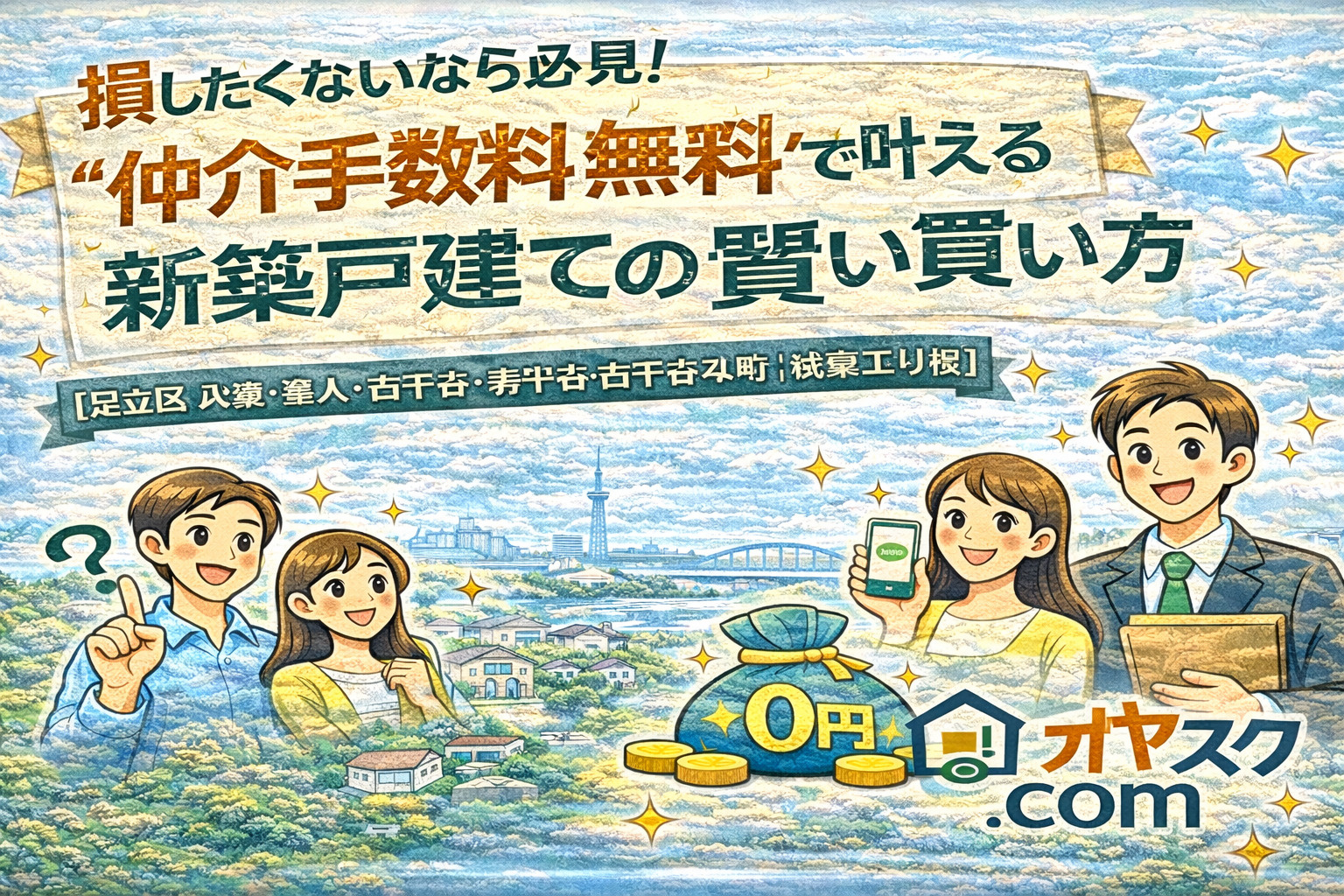 足立区入谷・舎人・古千谷・古千谷本町で仲介手数料無料の新築戸建て購入をサポートするオヤスク.com