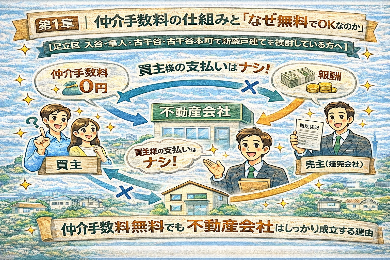 新築戸建ての仲介手数料が無料になる仕組みをわかりやすく解説
