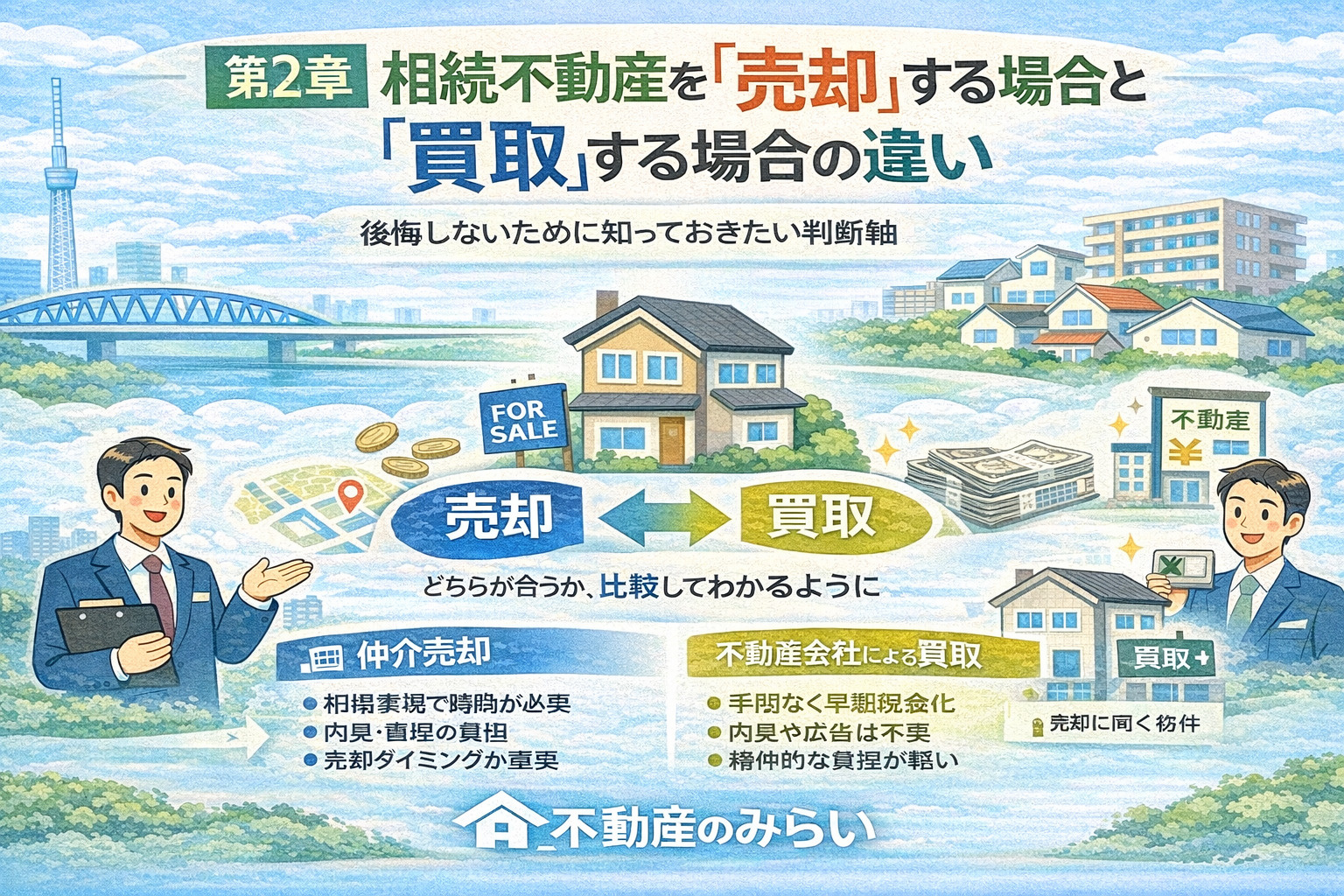 相続不動産の売却と買取の違いをわかりやすく解説