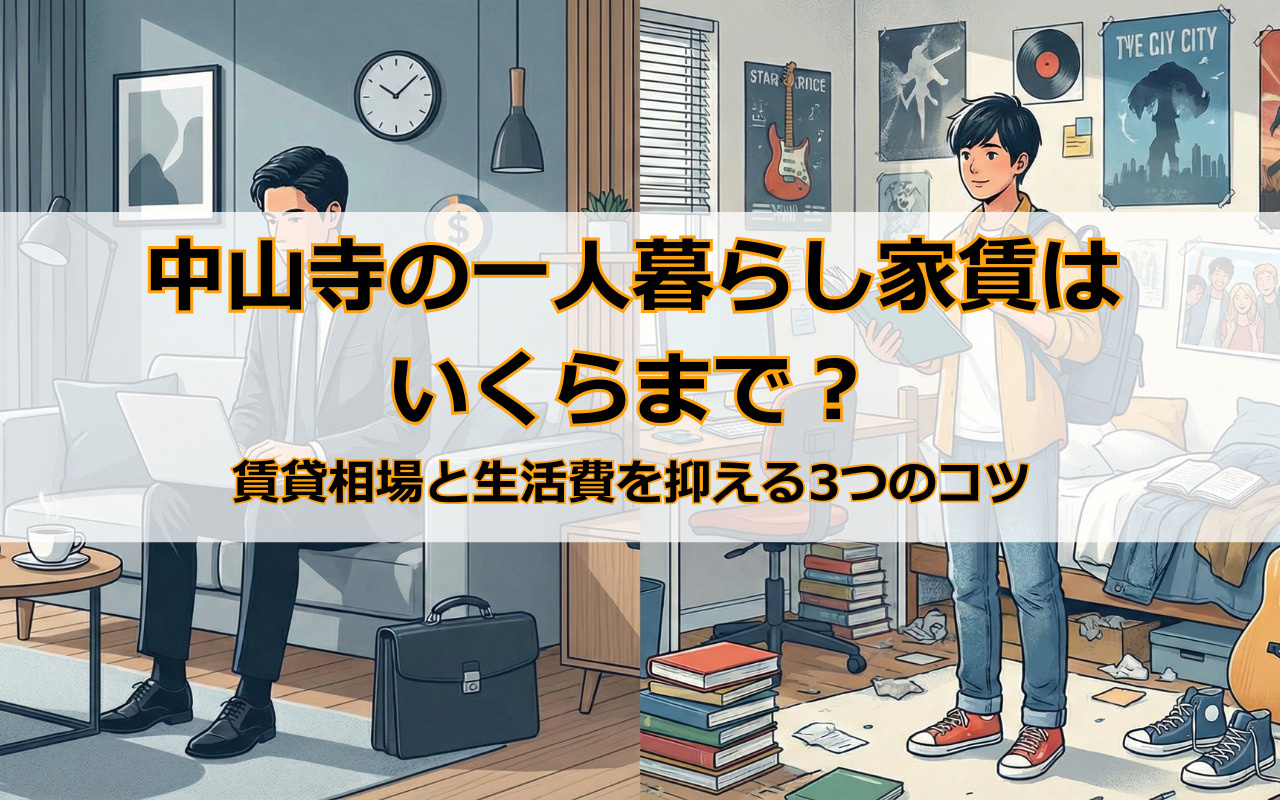 中山寺の一人暮らし家賃はいくらまで?賃貸相場と生活費を抑える3つのコツ