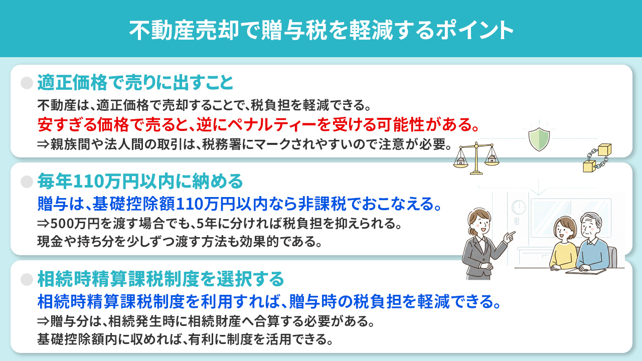不動産売却で贈与税を軽減するポイント