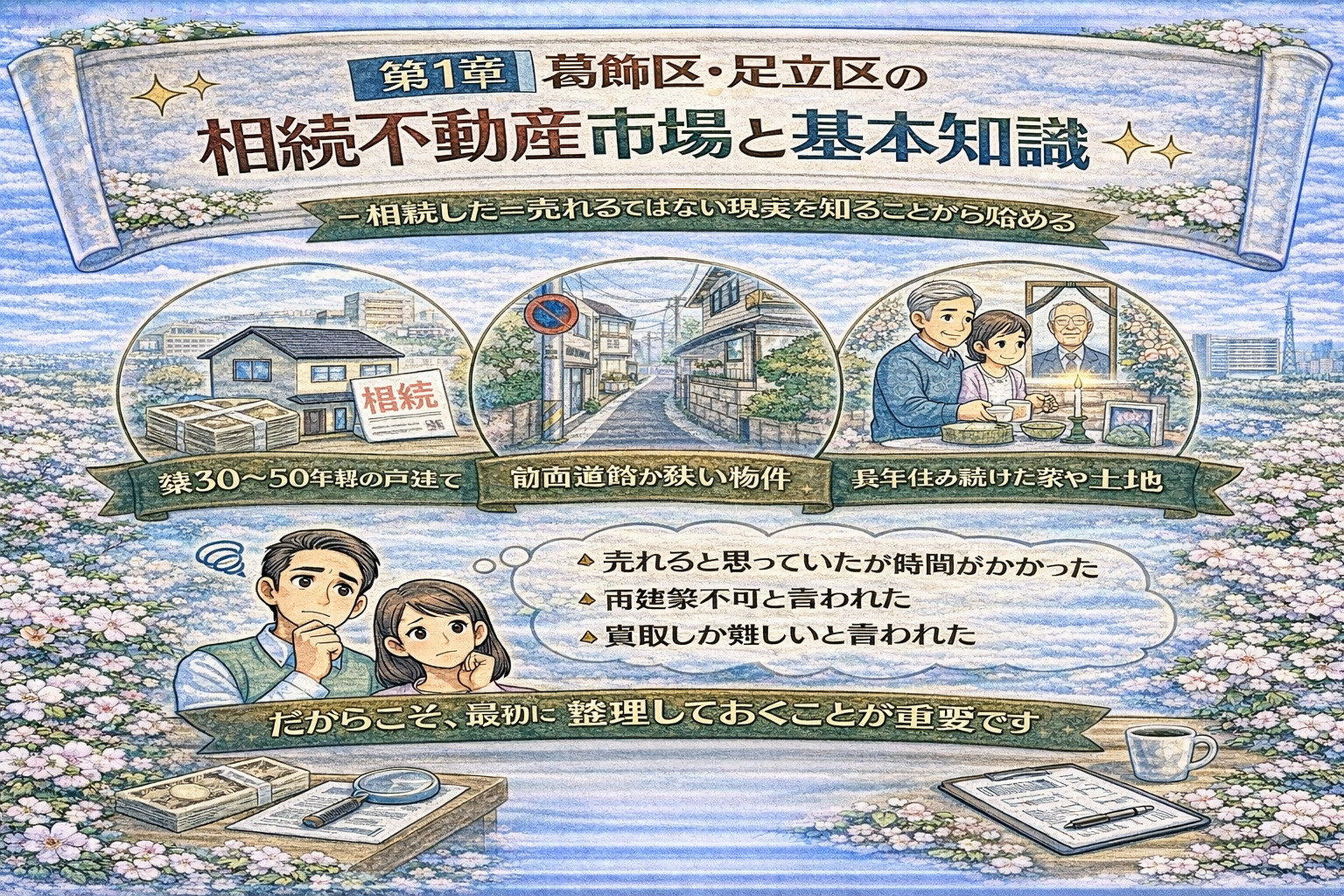 相続不動産市場の特徴を解説した図解イメージ