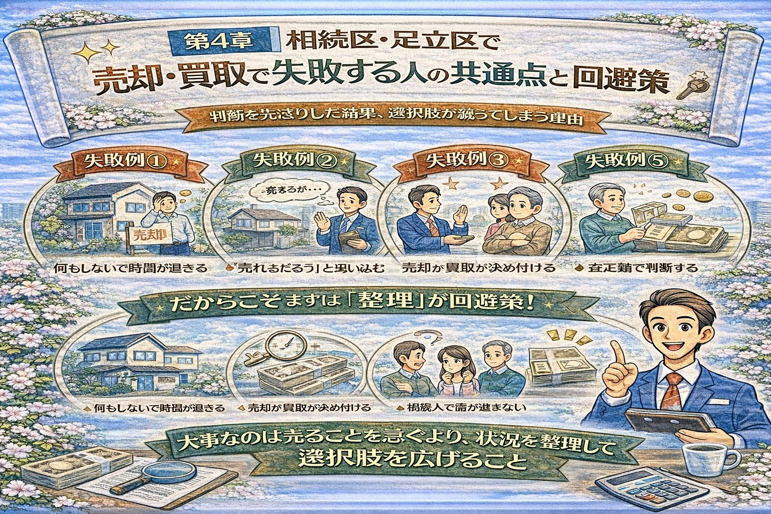 相続不動産で失敗しやすいポイントを解説したイメージ