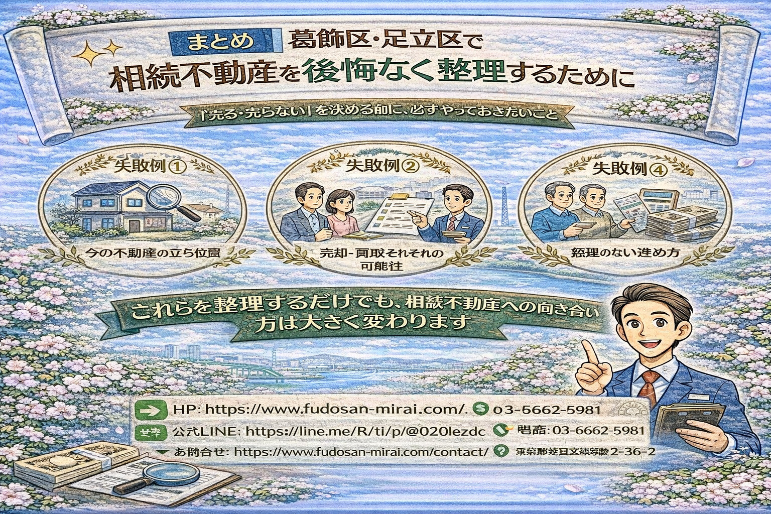 相続不動産を後悔なく整理する考え方をまとめたイメージ