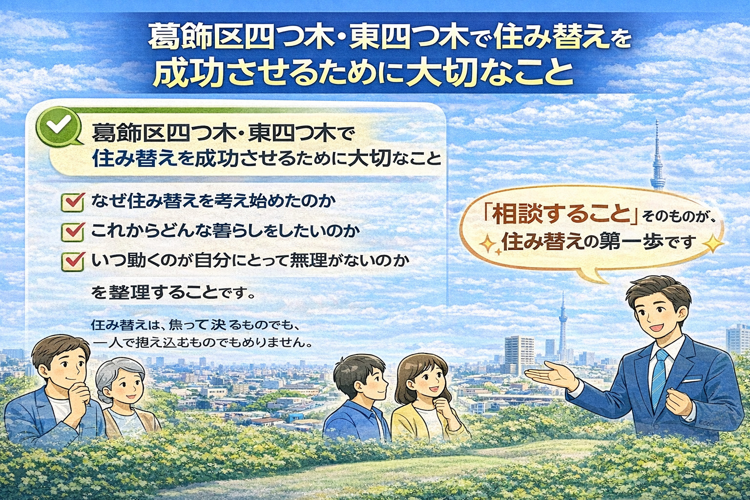 葛飾区四つ木・東四つ木で後悔しない住み替えを実現するためのまとめ画像