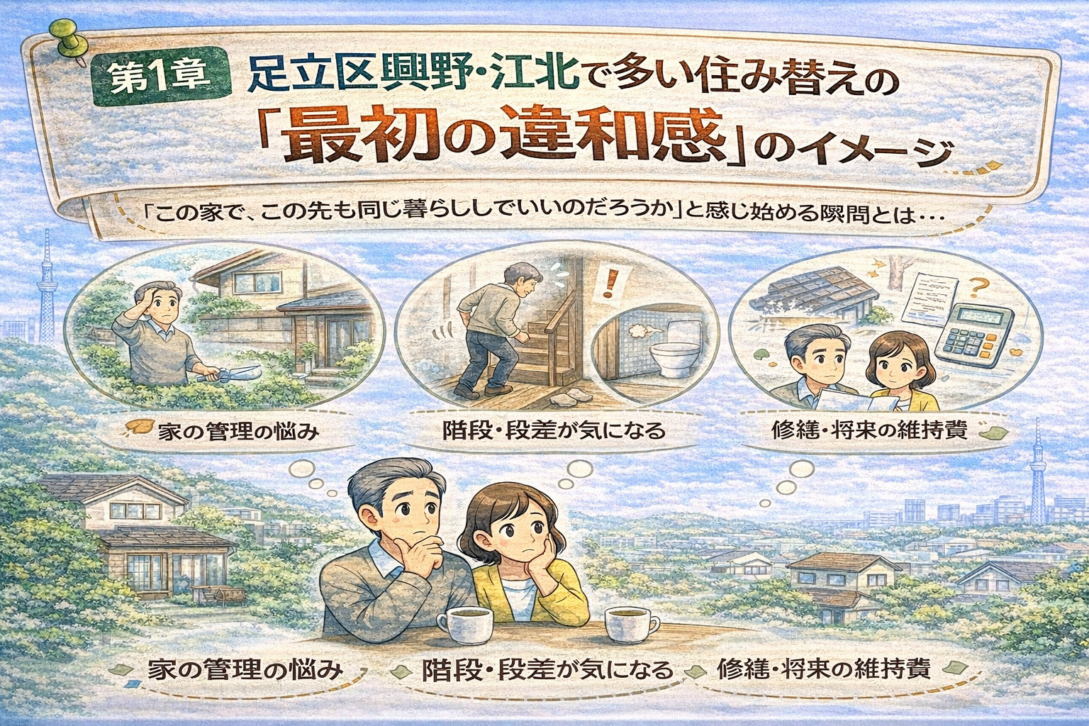 興野・江北で多い住み替えの最初の違和感を解説したイメージ