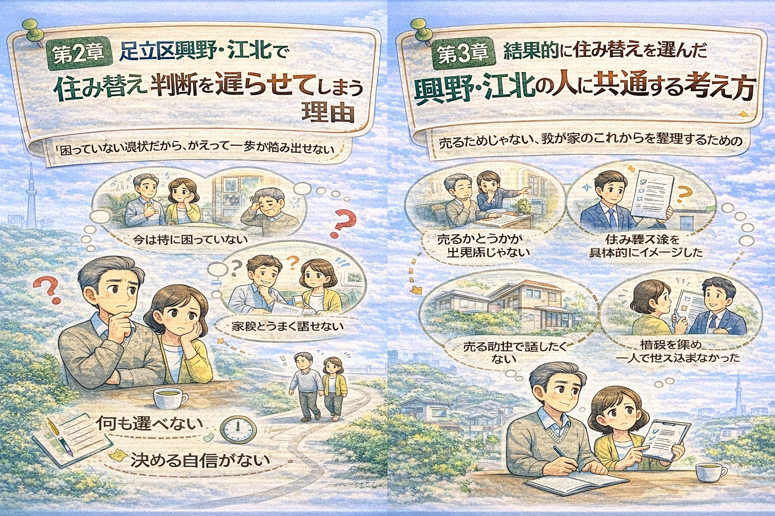 興野・江北で住み替え判断が遅れやすい理由を整理したイメージ