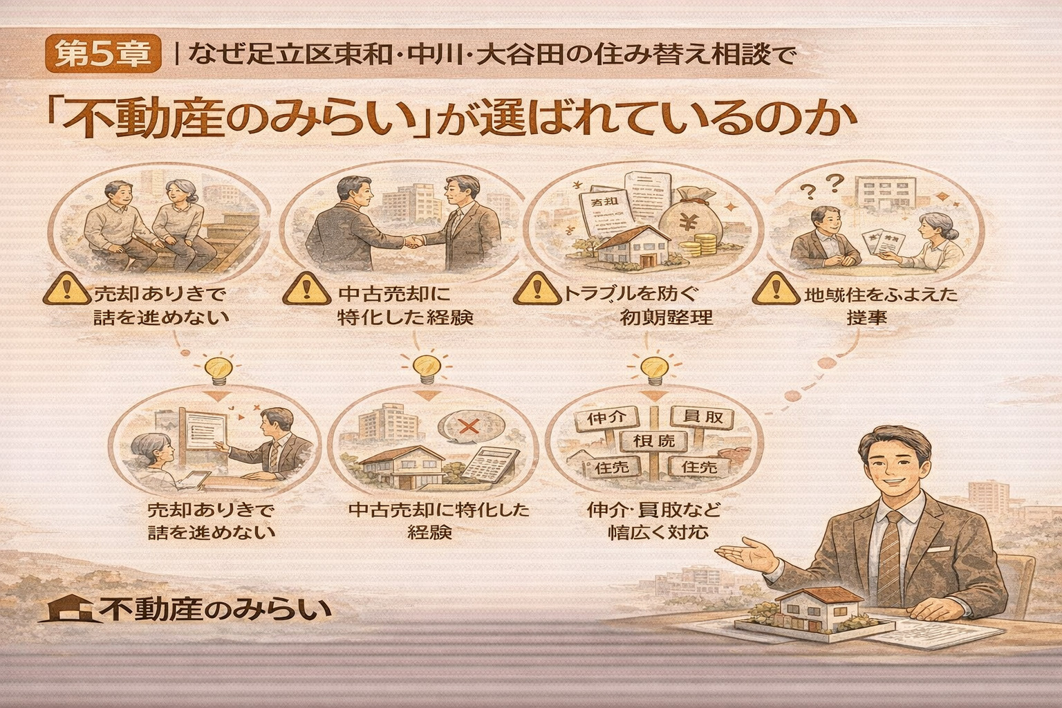 足立区東和・中川・大谷田で不動産のみらいが住み替え相談で選ばれている理由