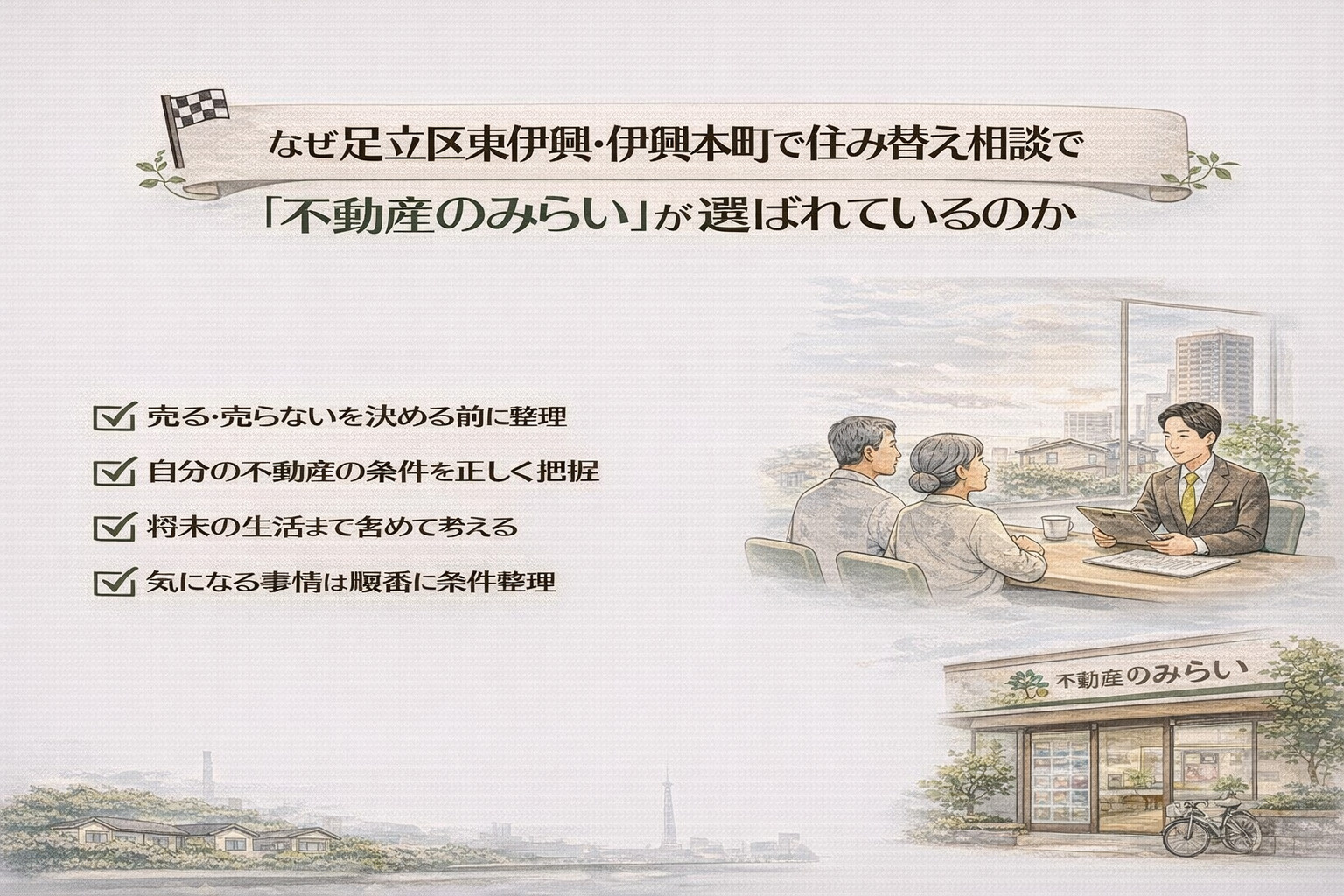 足立区東伊興・伊興本町で住み替えを後悔しないためのまとめ