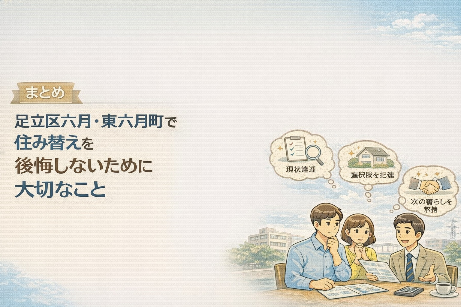 足立区六月・東六月町で後悔しない住み替え売却のまとめ
