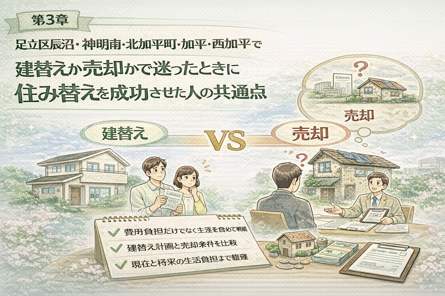 足立区辰沼で建替えと売却を比較する住み替え判断