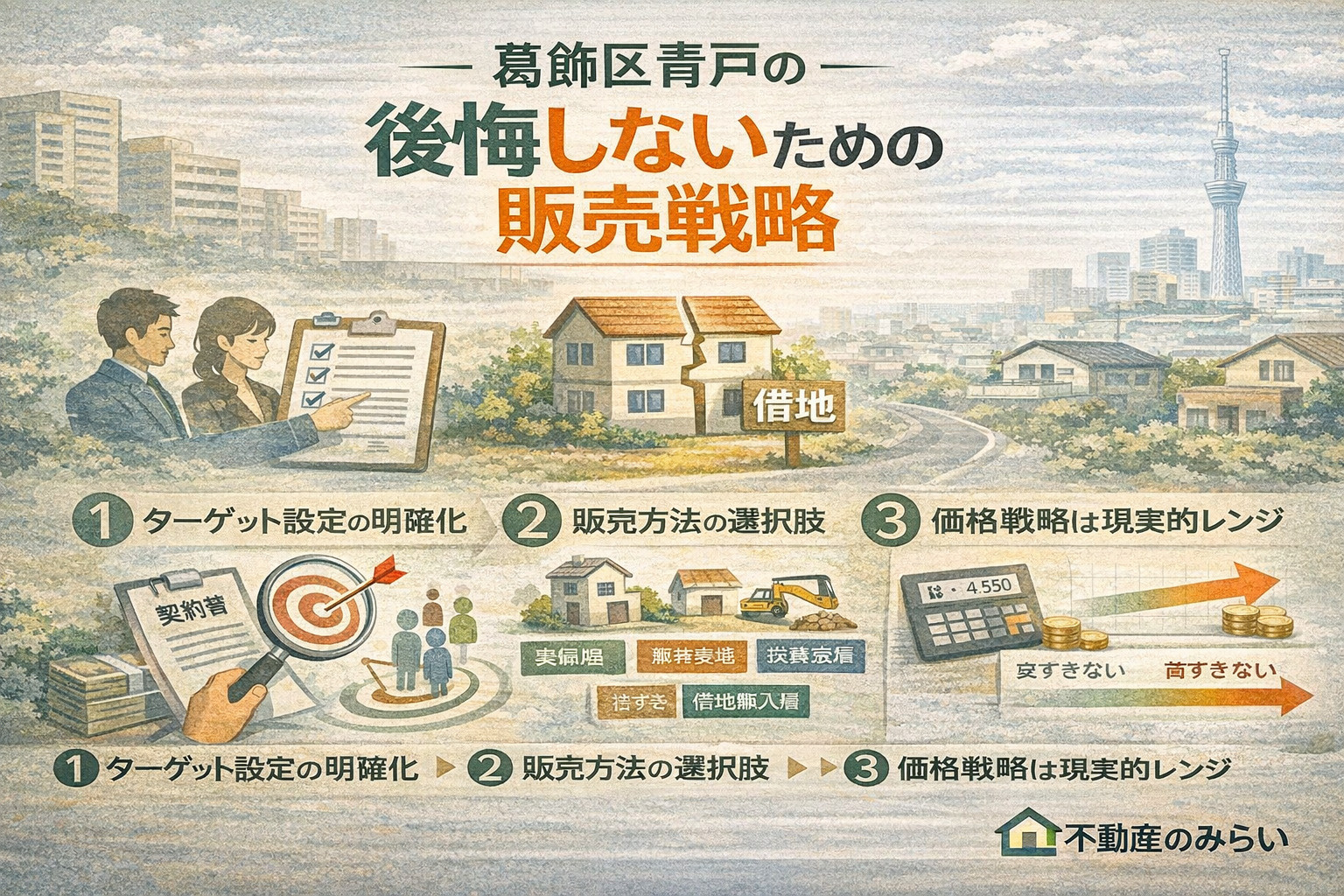 相続不動産販売戦略を示すイメージ図