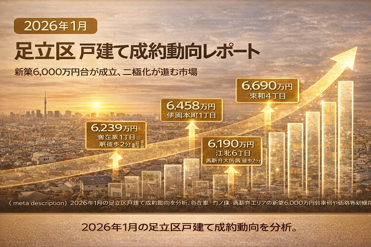 2026年1月足立区戸建て成約分析 新築価格帯と駅距離動向レポート