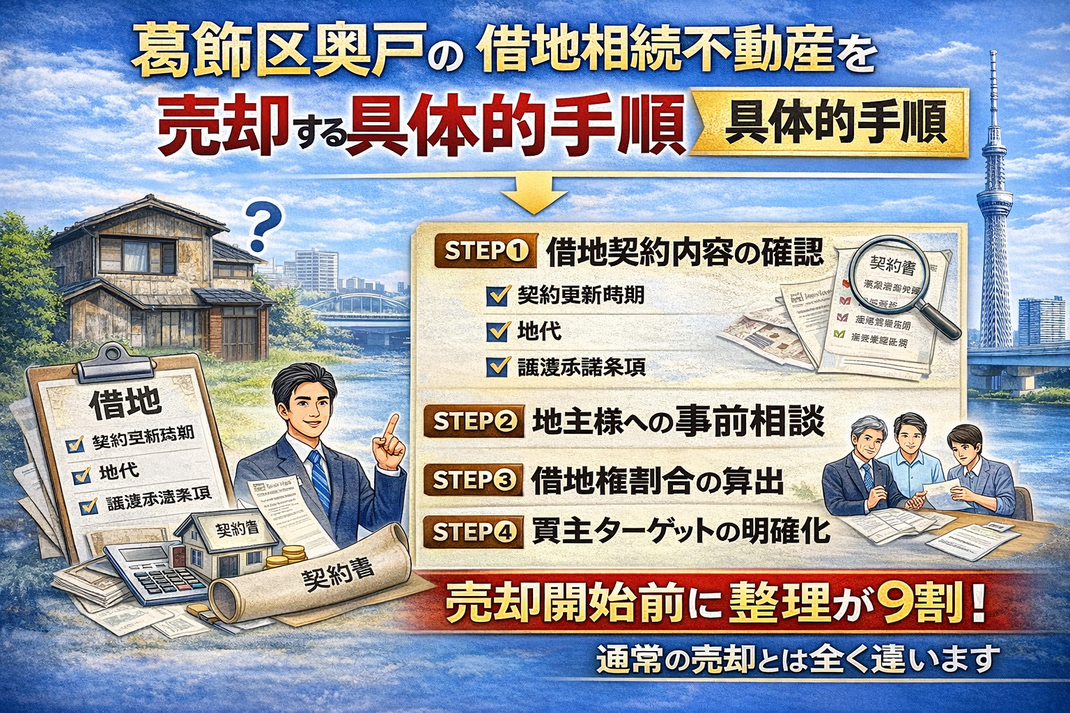 葛飾区奥戸の借地相続不動産売却の具体的手順