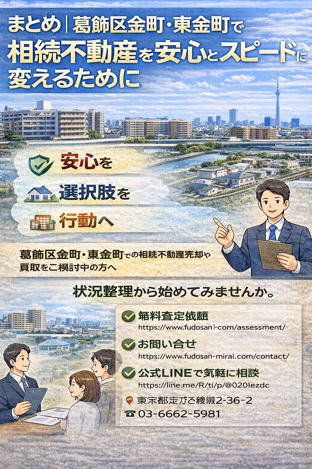 葛飾区金町で相続不動産を安心して売却するためのまとめイメージ