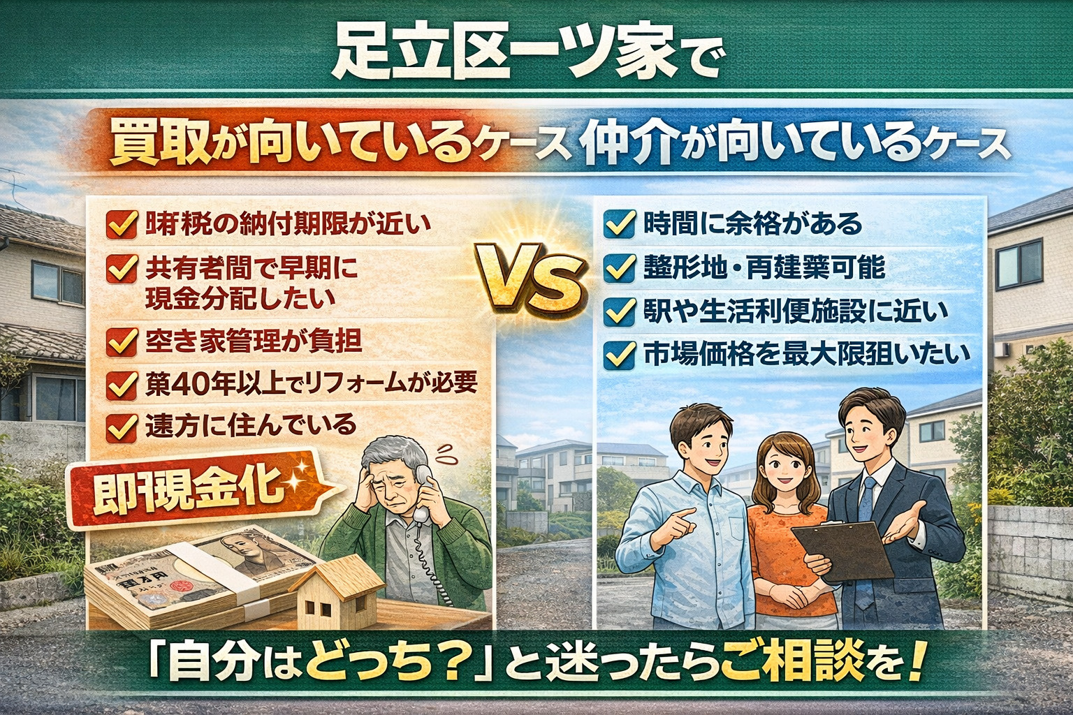 足立区一ツ家で買取が向いている人の判断基準