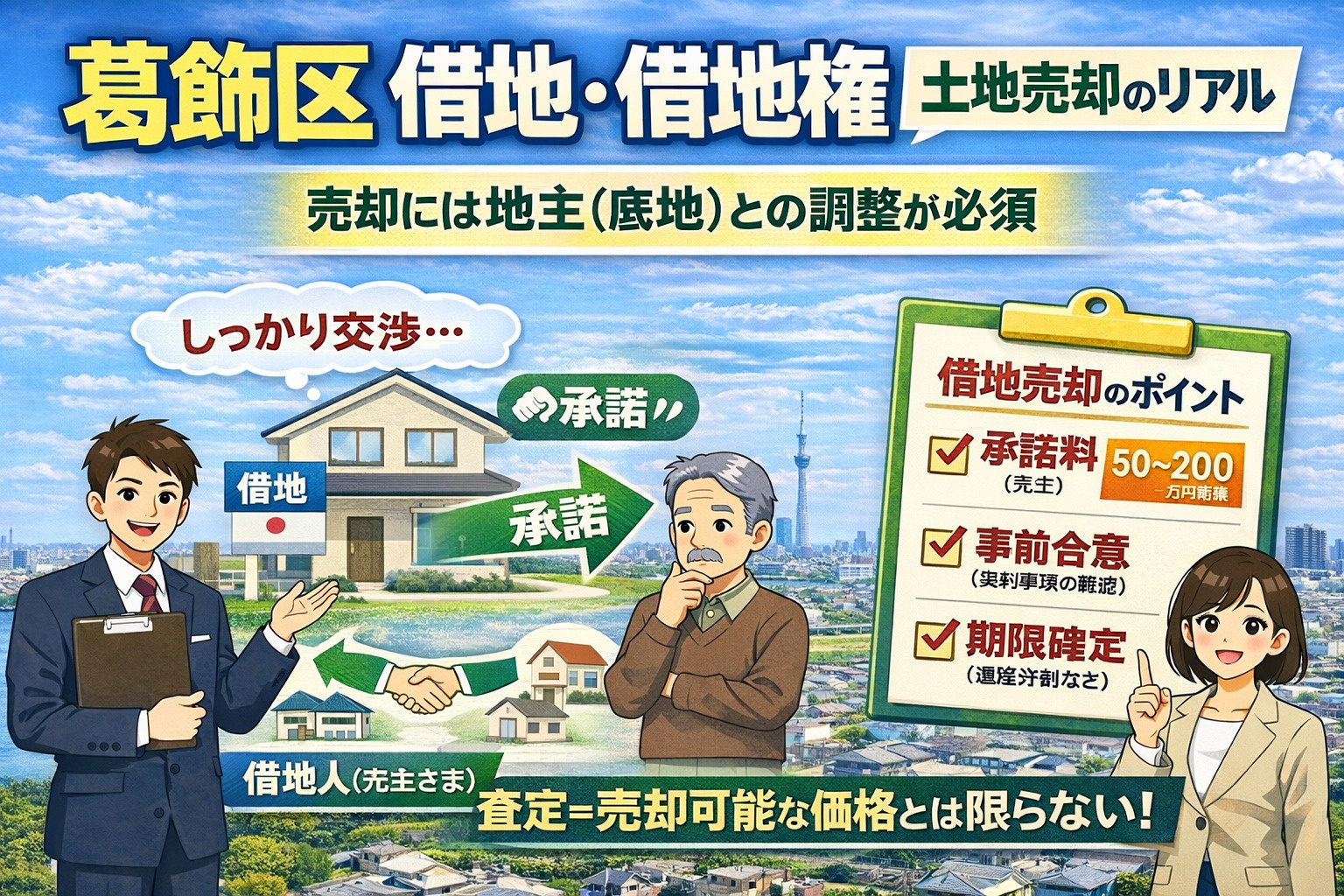 葛飻区借地借地権土地売却のポイント