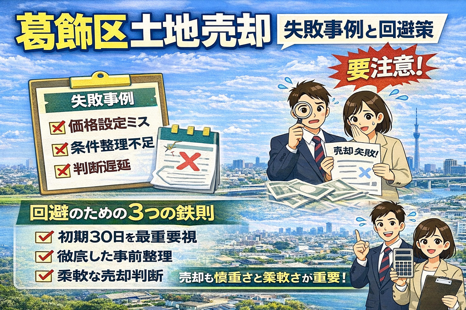 葛飻区土地売却失敗事例と回避策