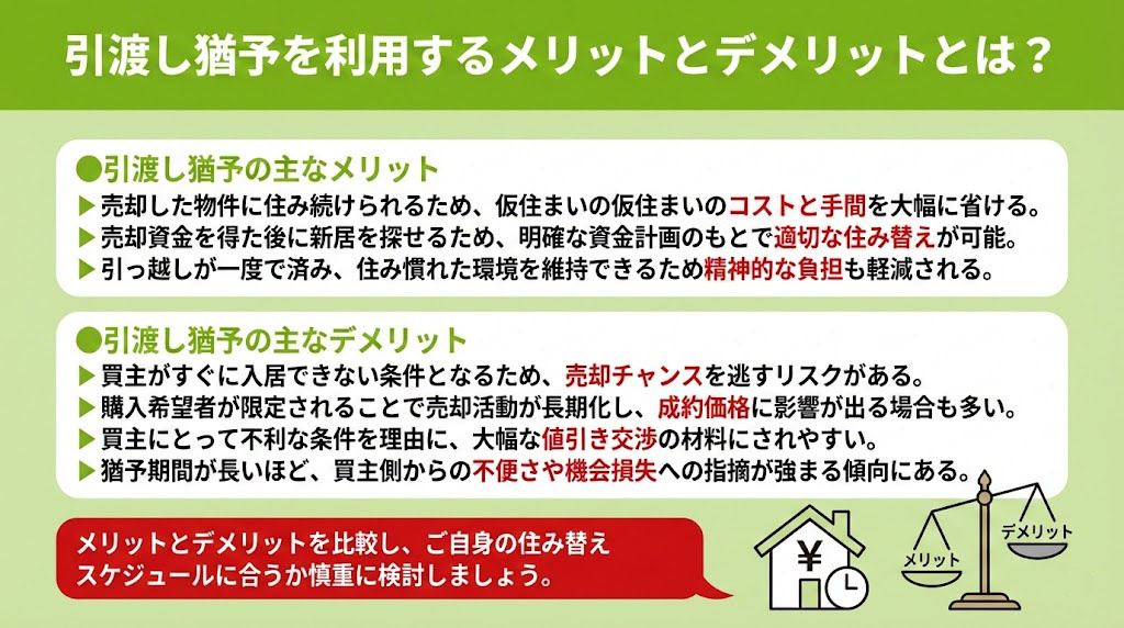 引渡し猶予を利用するメリットとデメリットとは?