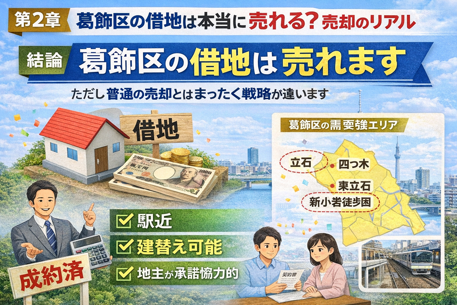 葛飾区借地売却成功事例イメージ