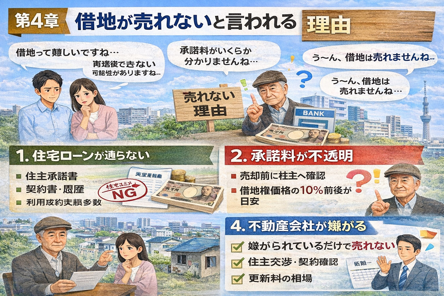 借地が売れない理由の解説イメージ