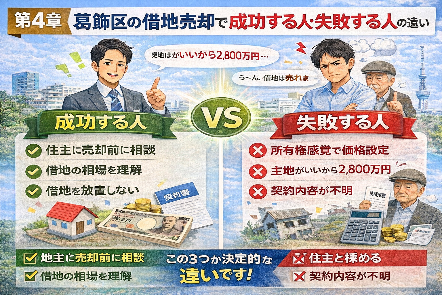 借地売却成功のポイントイメージ