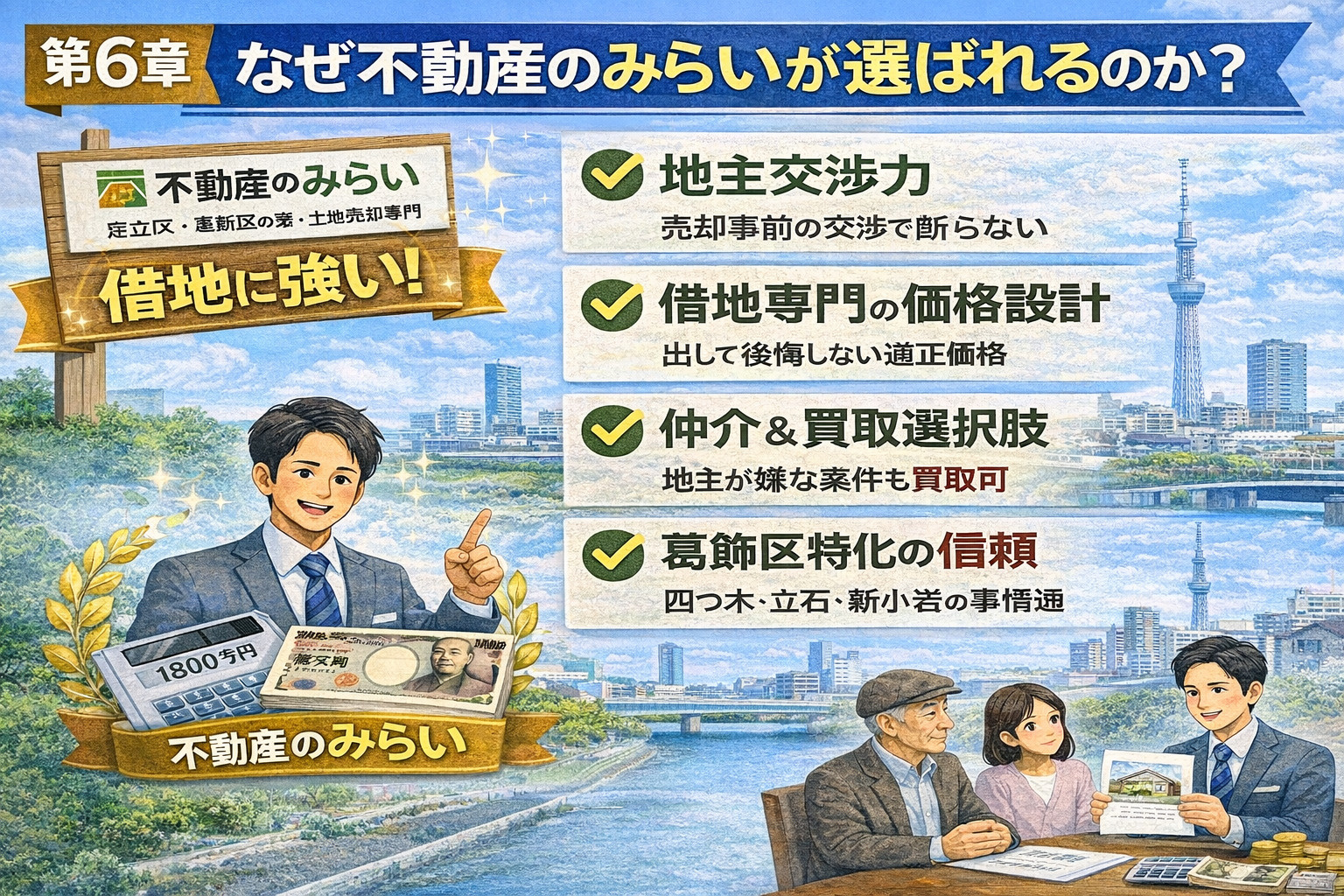 葛飾区で借地相談する様子イメージ