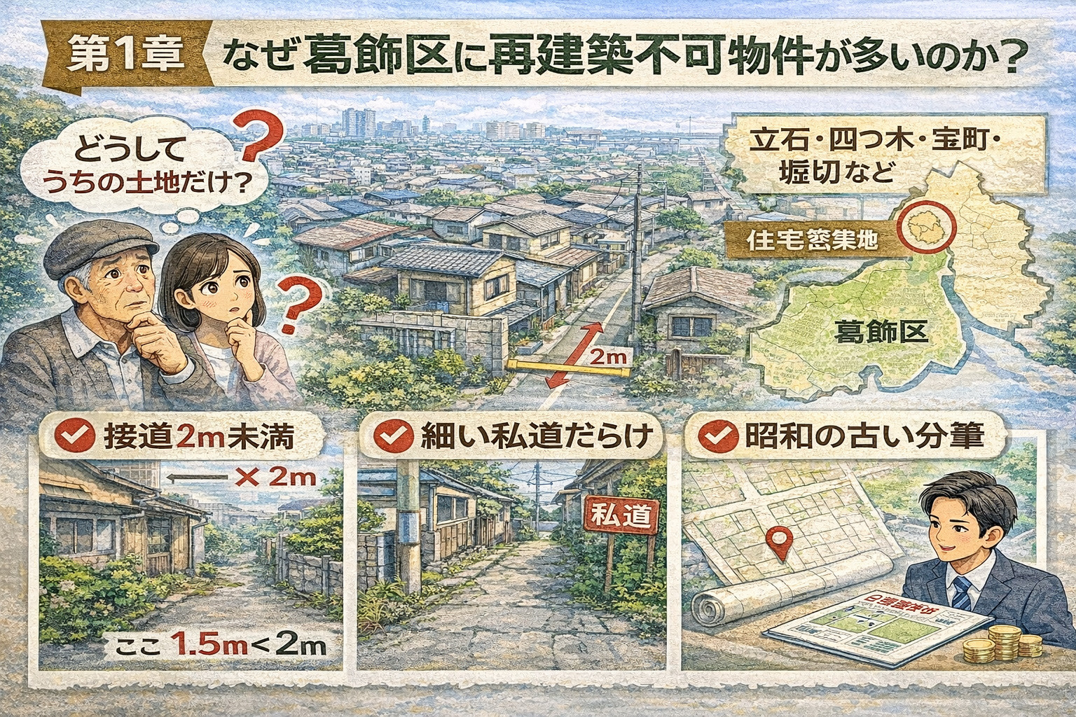 再建築不可になる接道義務の解説図