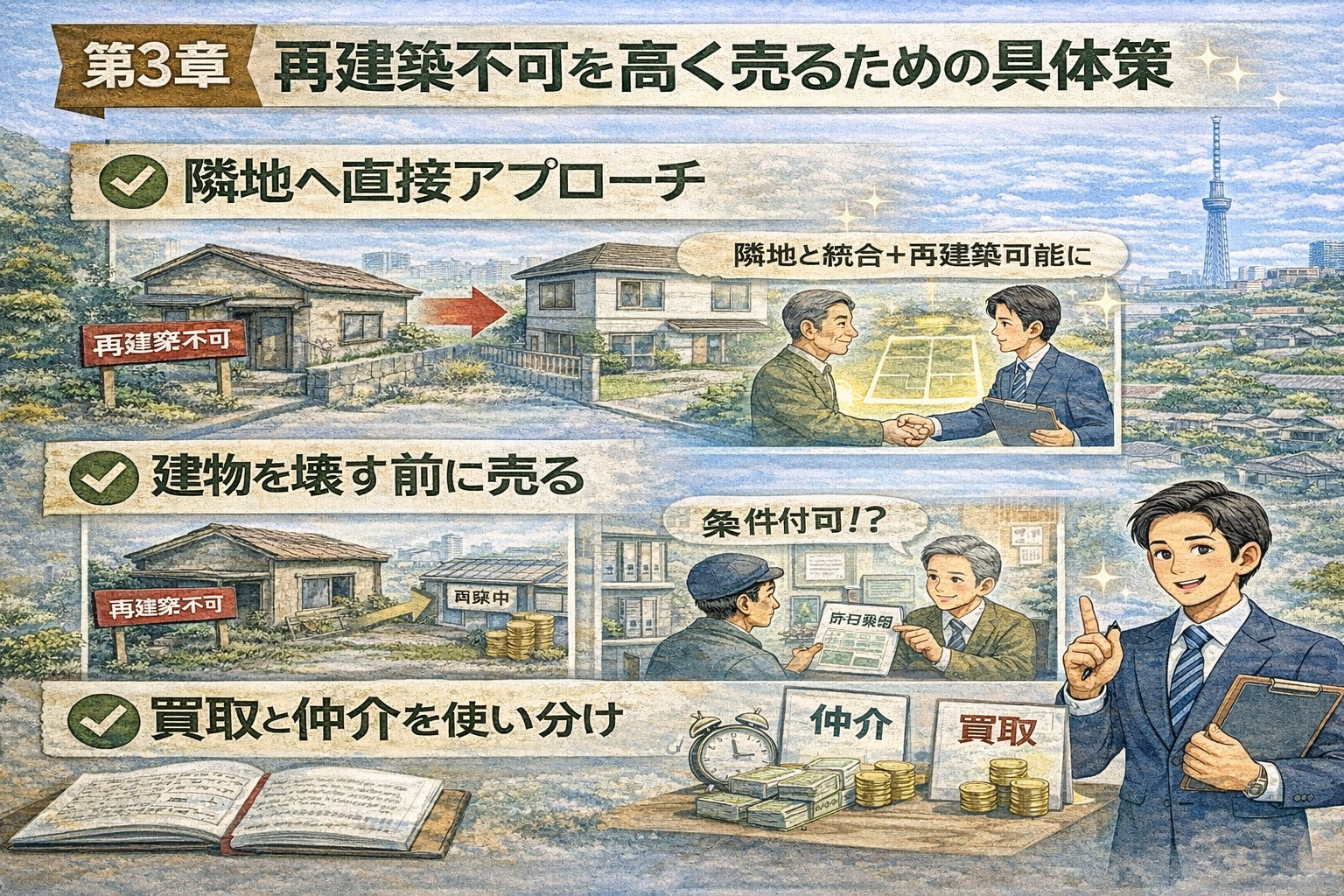 再建築不可土地を高く売る方法イメージ