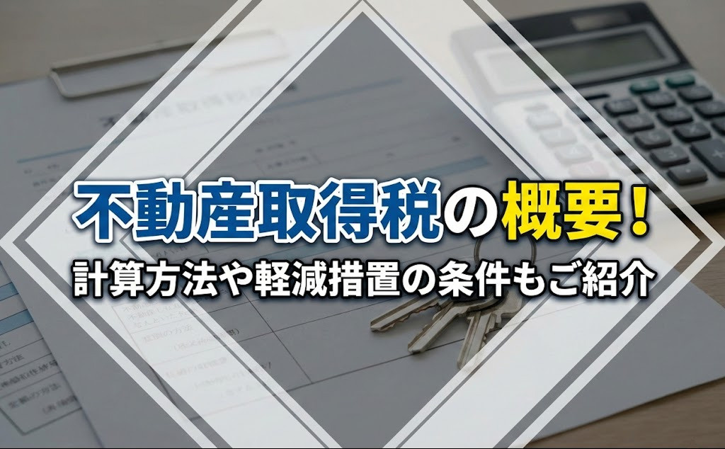 不動産取得税の概要!計算方法や軽減措置の条件もご紹介