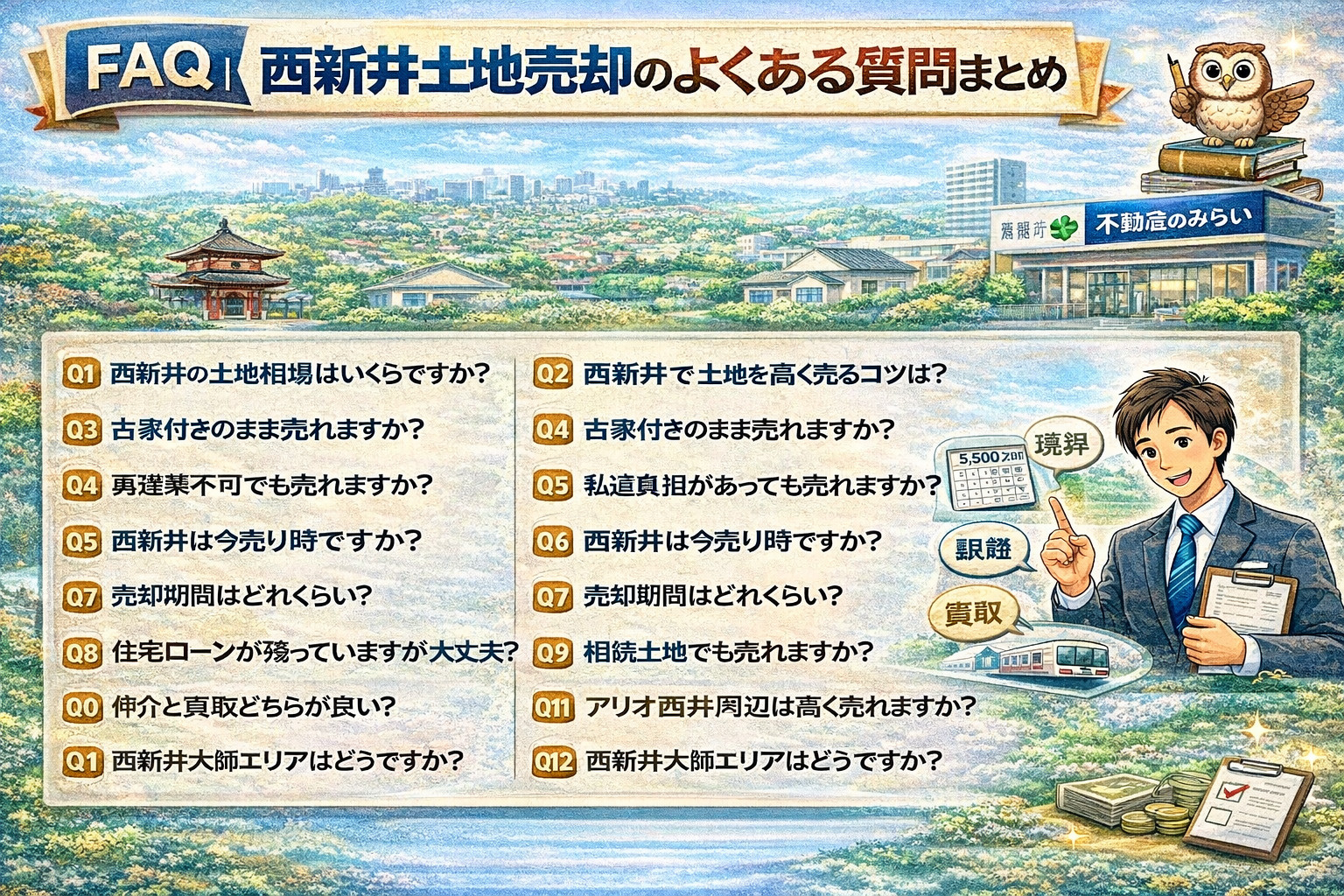 西新井土地売却のよくある質問まとめ
