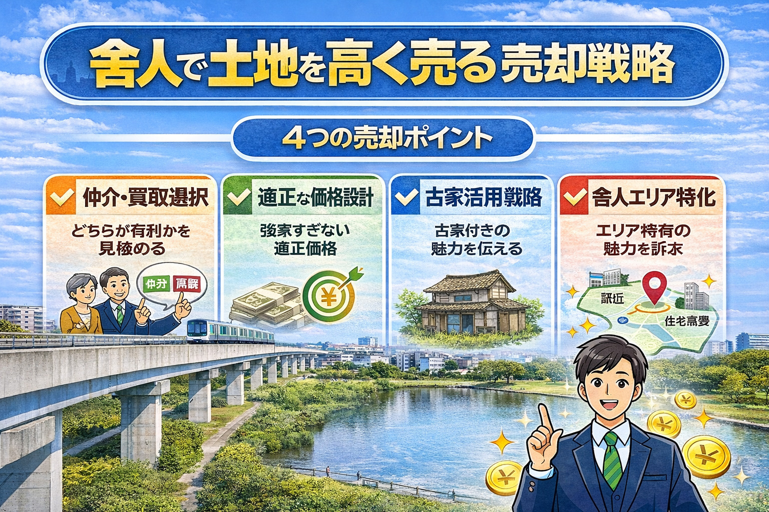 舎人で土地を高く売る売却戦略