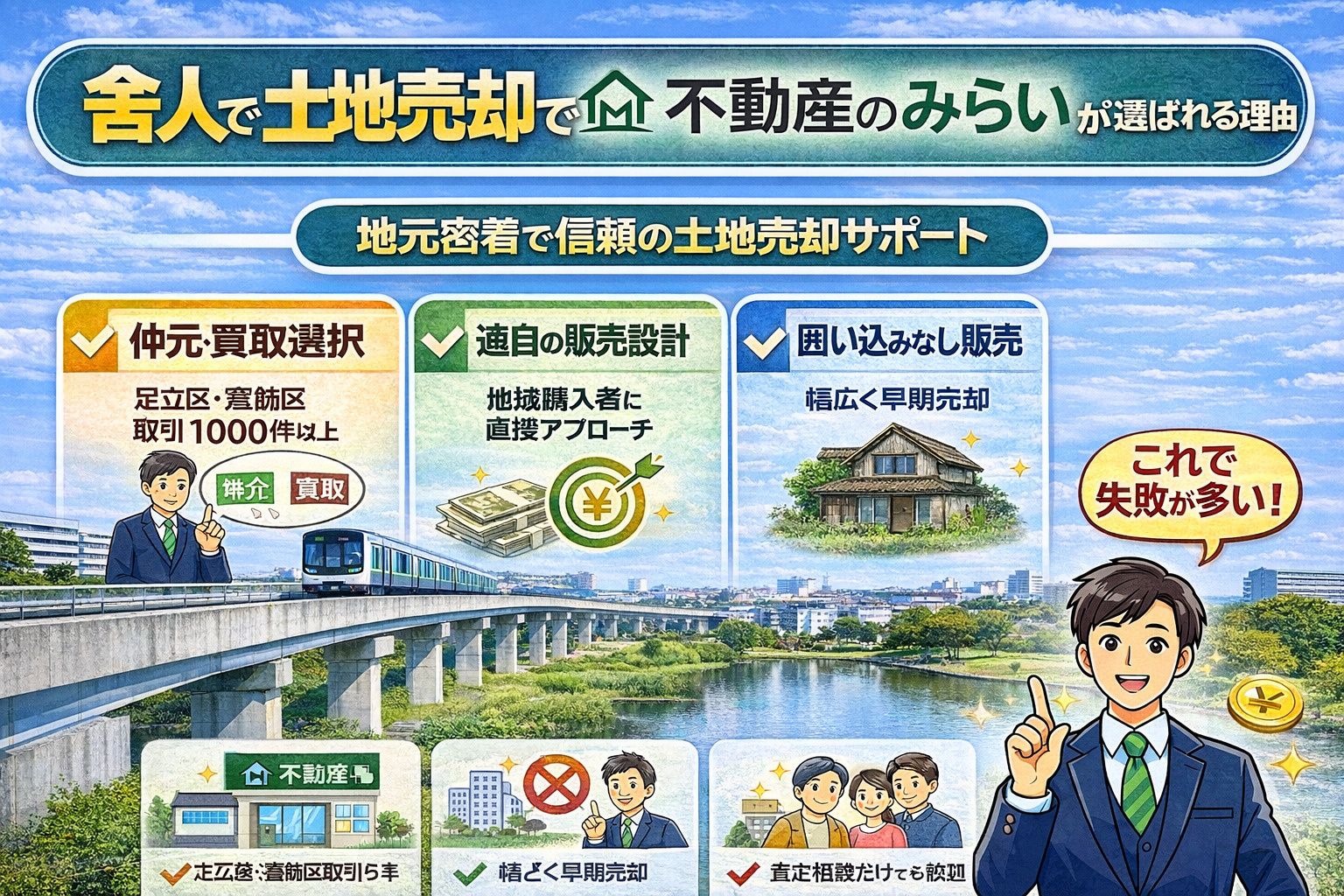 舎人の土地売却で不動産のみらいが選ばれる理由