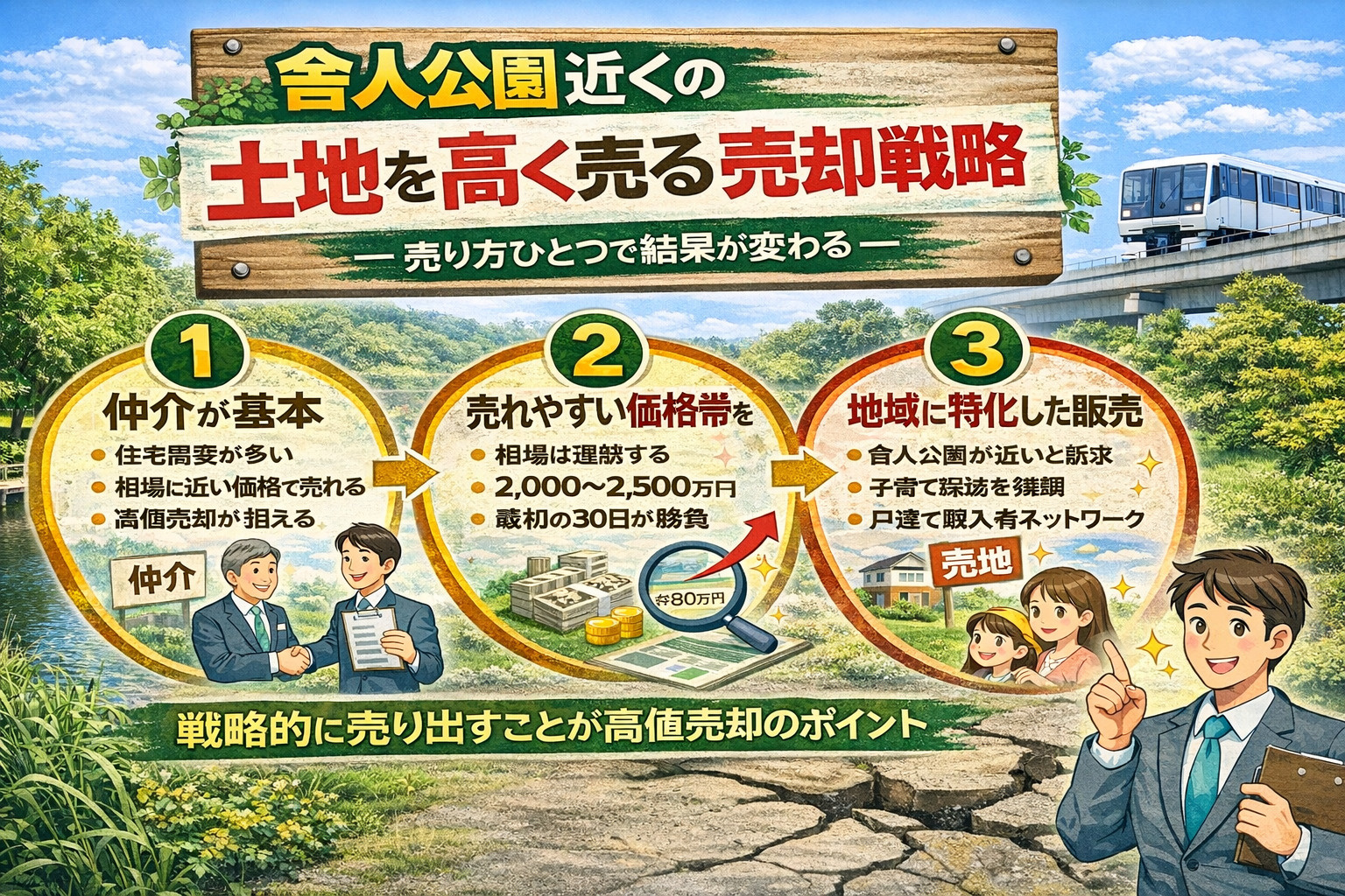 舎人公園近くの土地を高く売る売却戦略