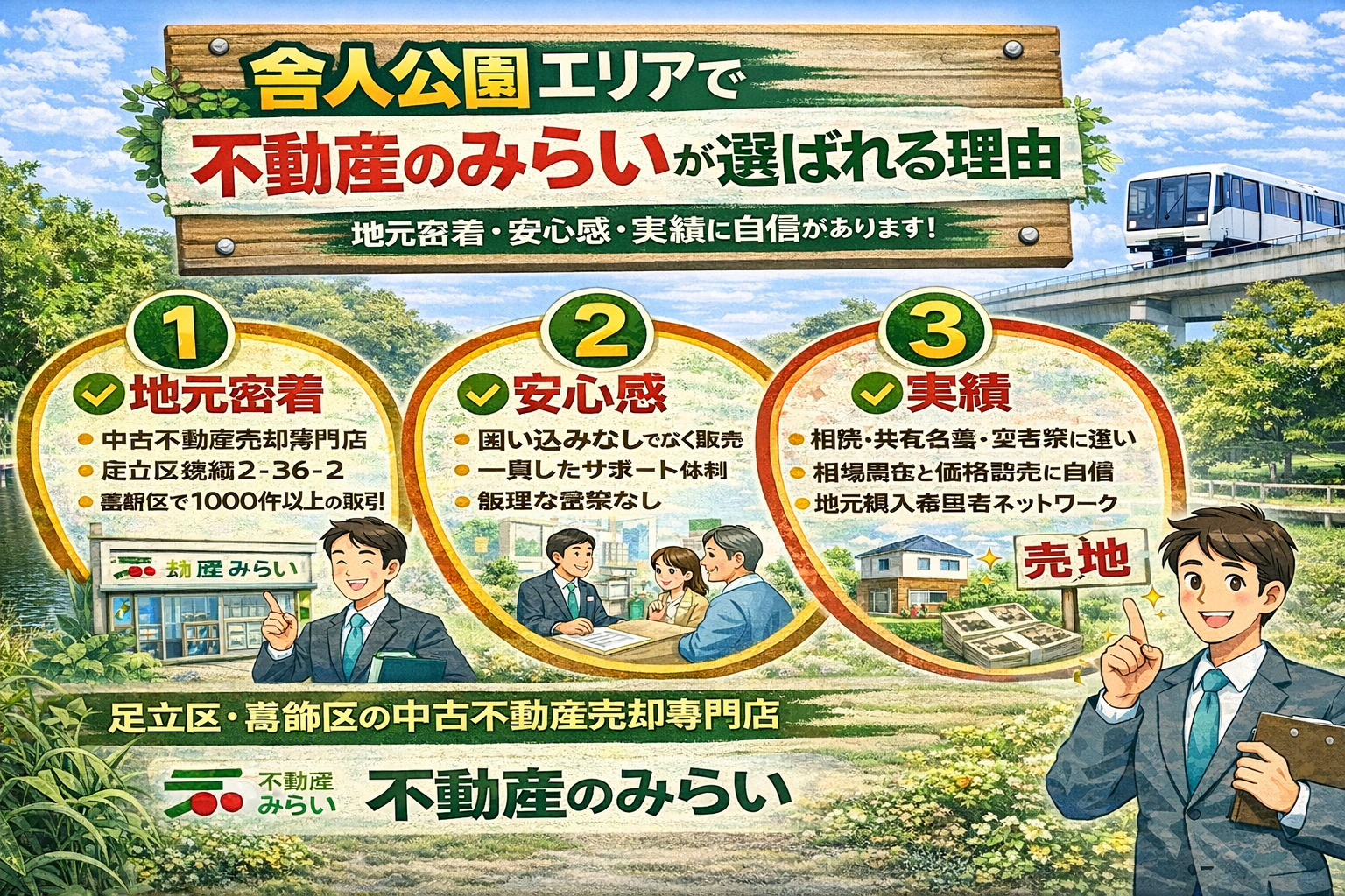舎人公園エリアで不動産のみらいが選ばれる理由