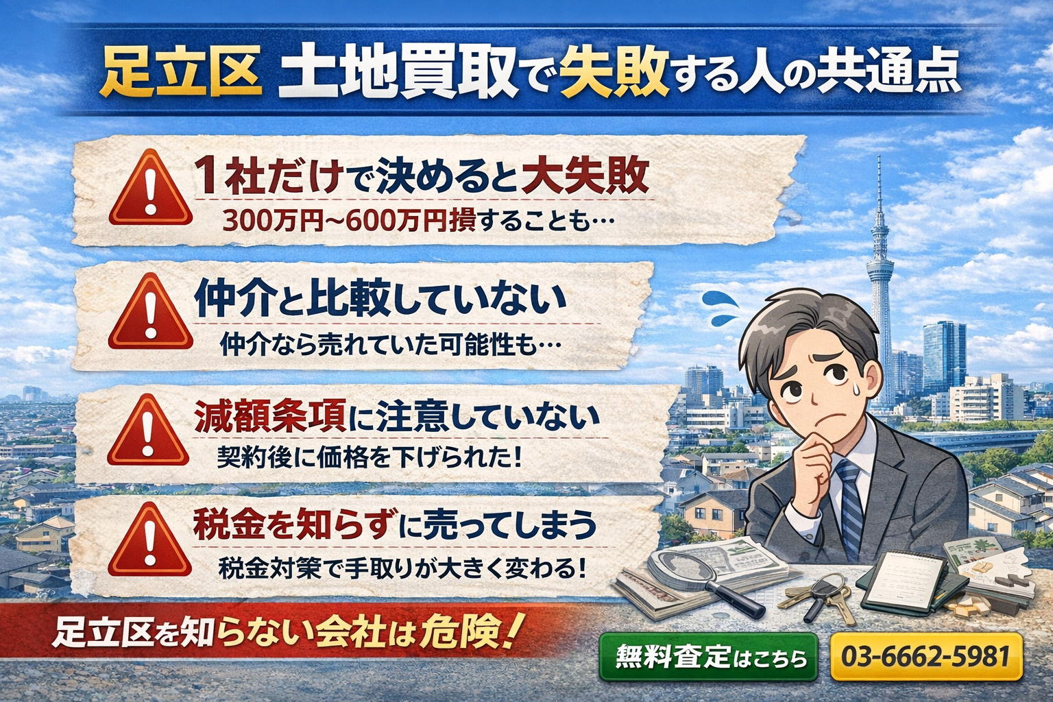 足立区土地買取の失敗例