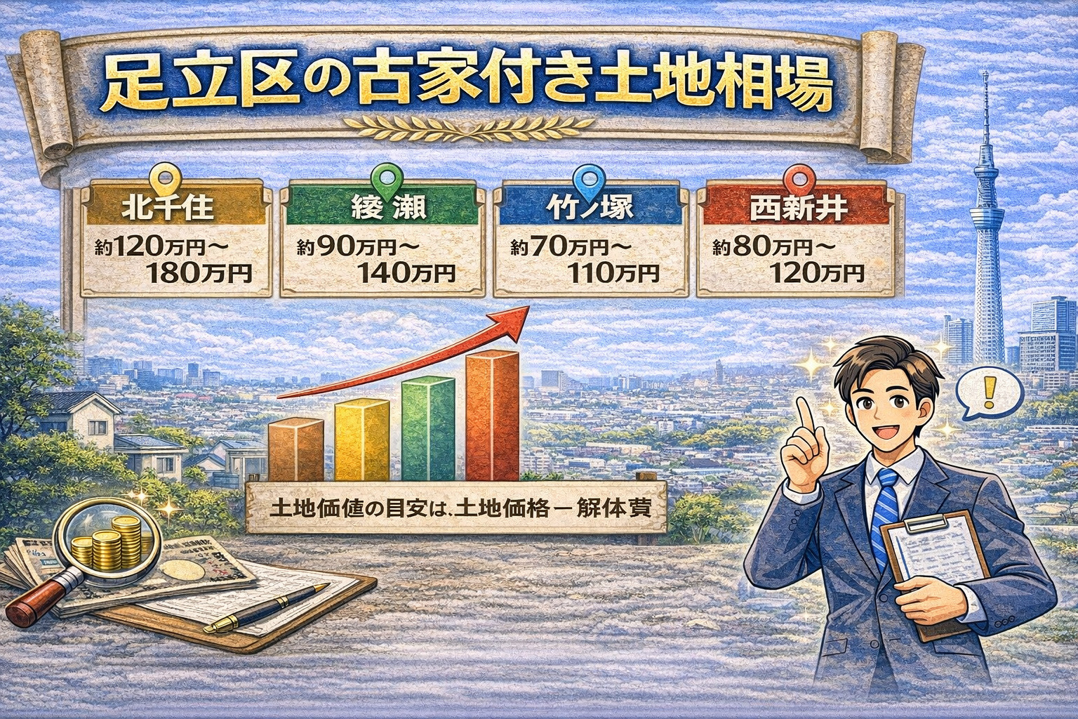 足立区古家付き土地相場