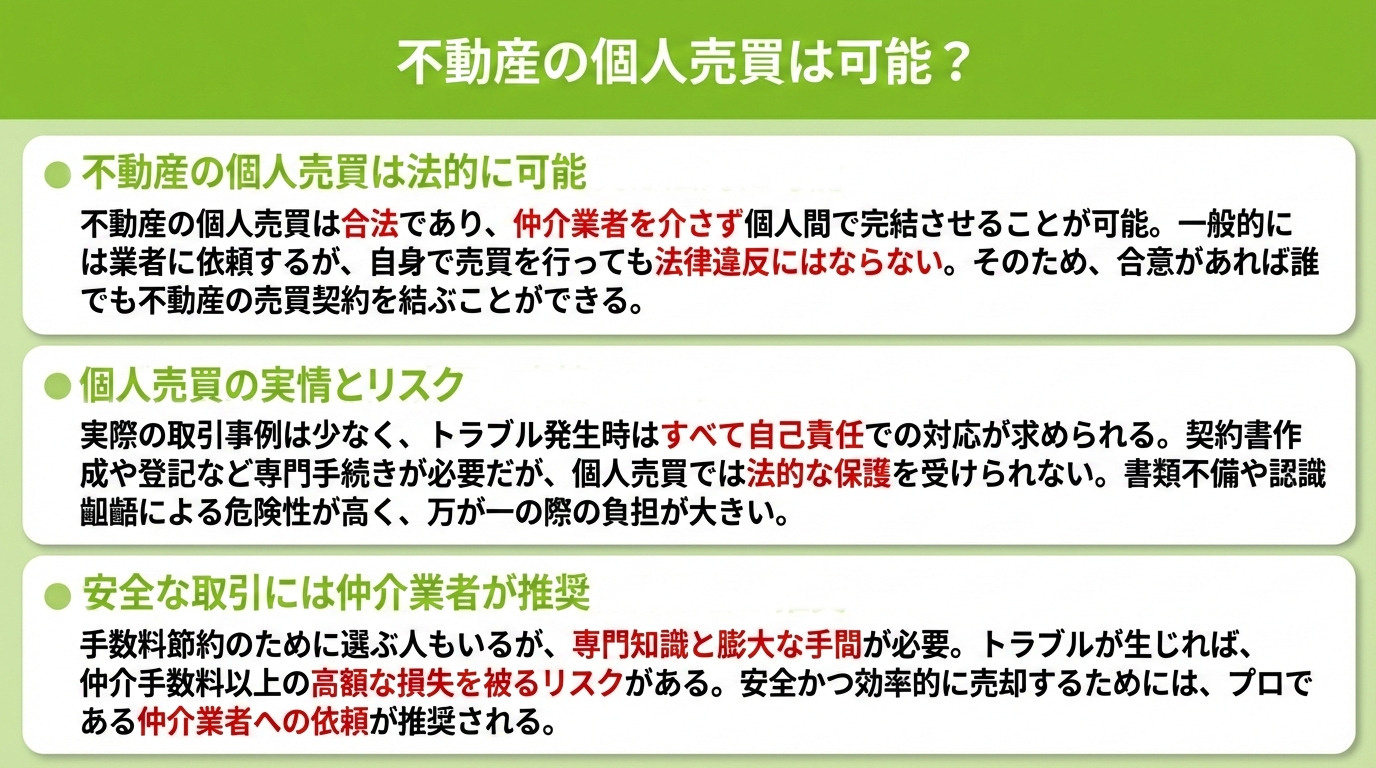 不動産の個人売買は可能?