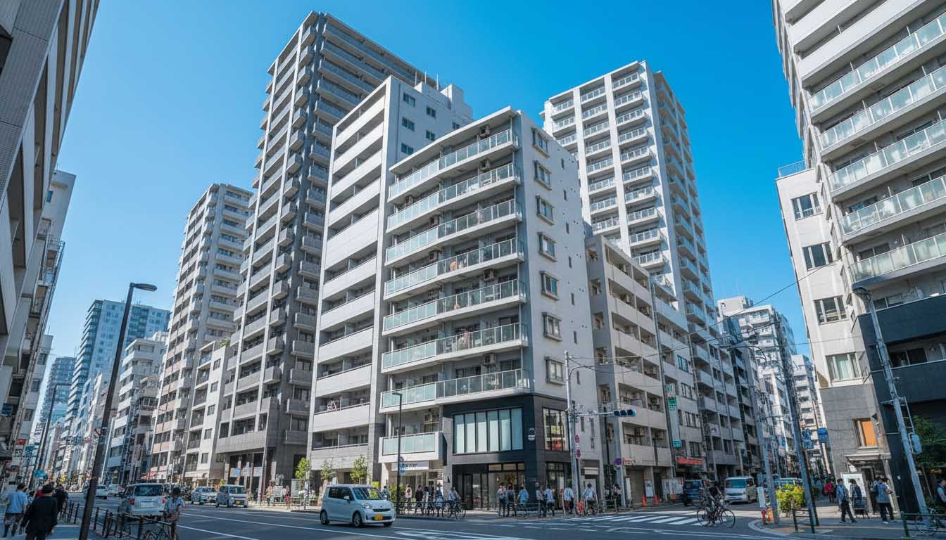 神戸三宮や西宮周辺の、ワンルームマンションが建ち並ぶ都会的な街並み