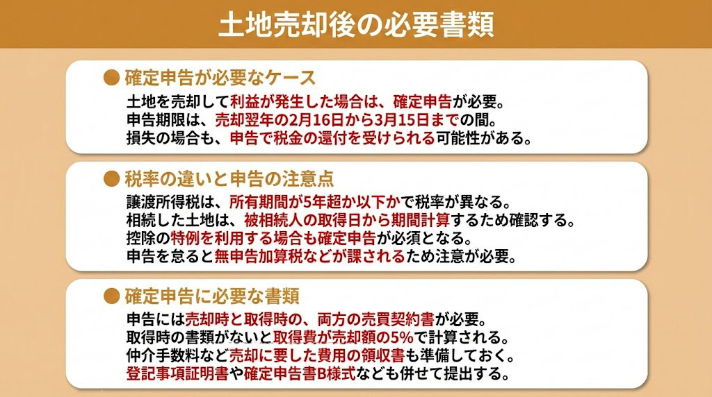 土地売却後の必要書類