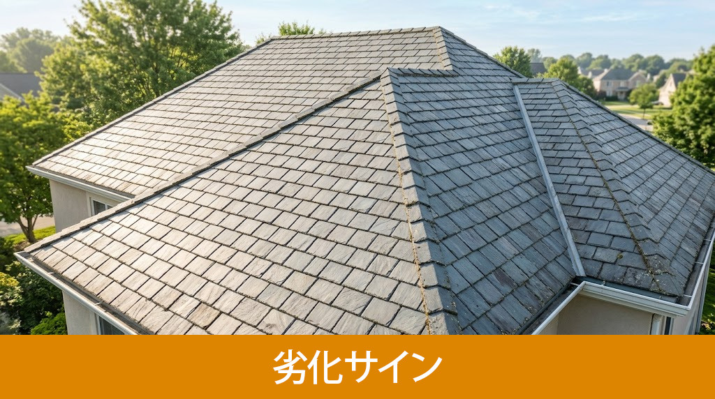 寿命が近いスレート屋根に現れる劣化サイン