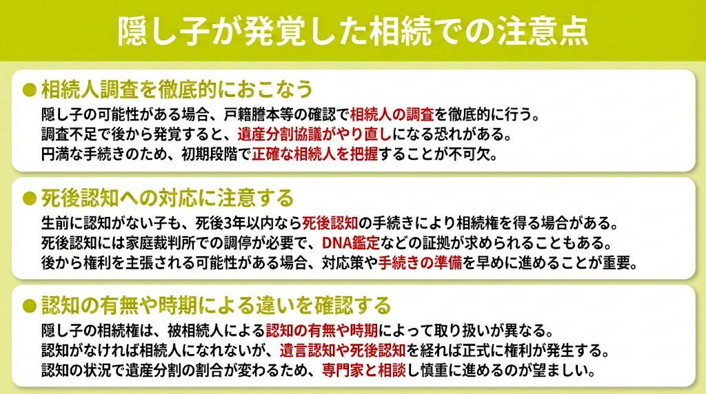 隠し子が発覚した相続での注意点