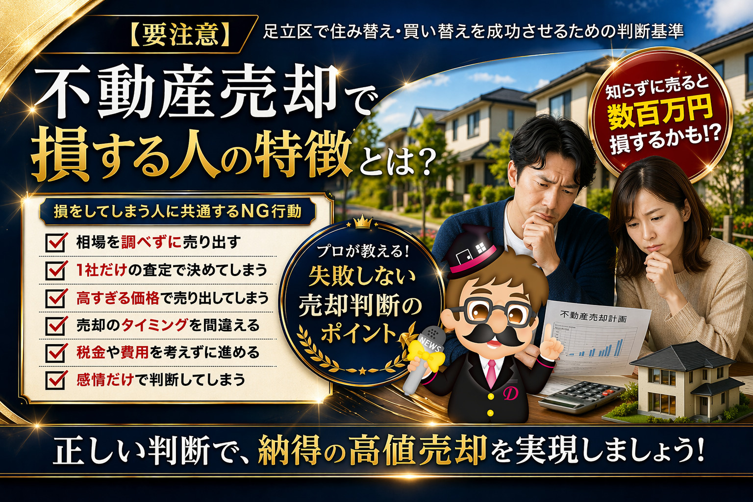 足立区不動産売却・損する人