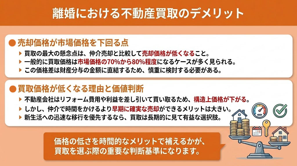離婚における不動産買取のデメリット