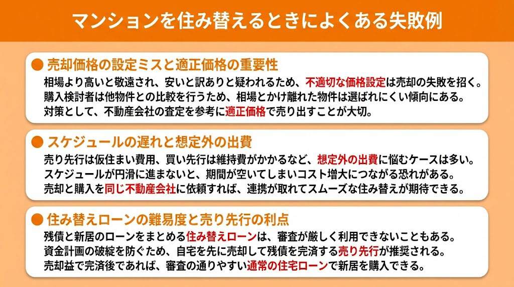 マンションを住み替えるときによくある失敗例